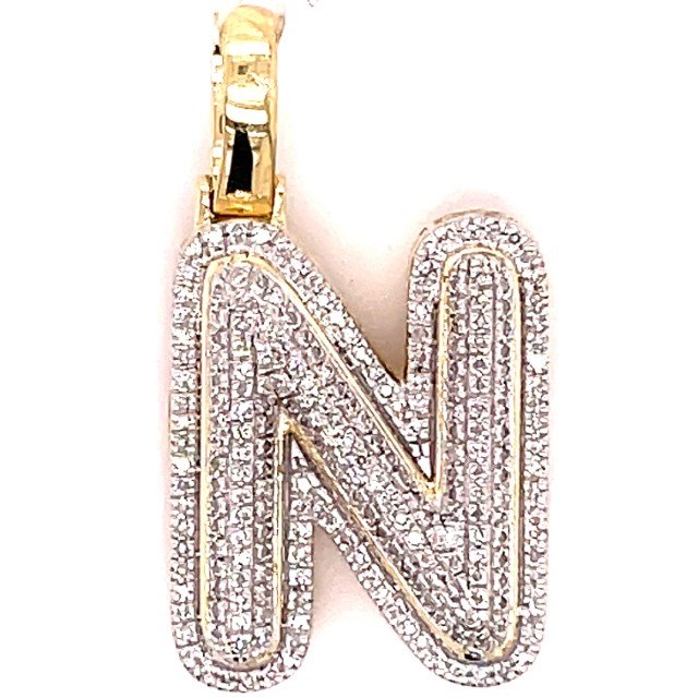 10K 0.33-0.41CT D-ALPHABET RDS SMALL BUBBLE "INITIAL N"