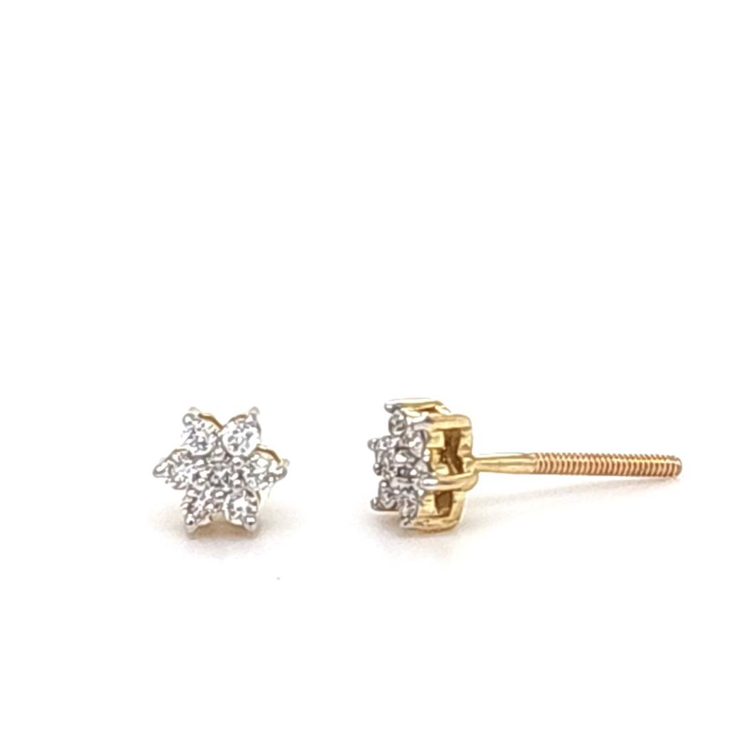 LG - 10K 0.22CT D-EARRING LDS RDS "CERTIFIED" STAR PRONG