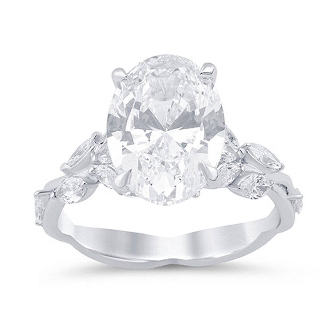 LG - 14K 4.86CT D-RING LDS OVL/MARQ "CERTIFIED" OVL CNTR 4.01CT