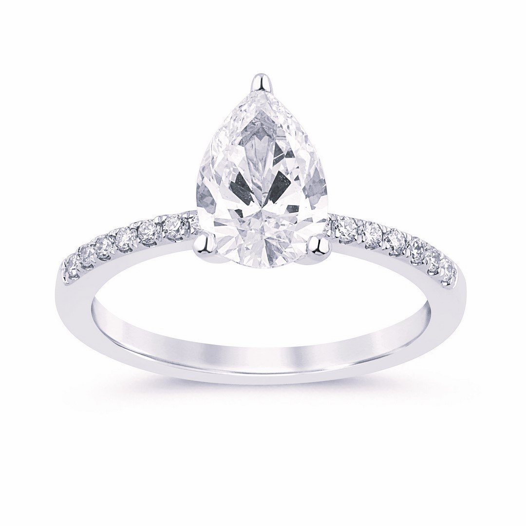 LG - 14K 1.72CT D-RING LDS PER/RDS PEAR 1.50CT CERTIFIED
