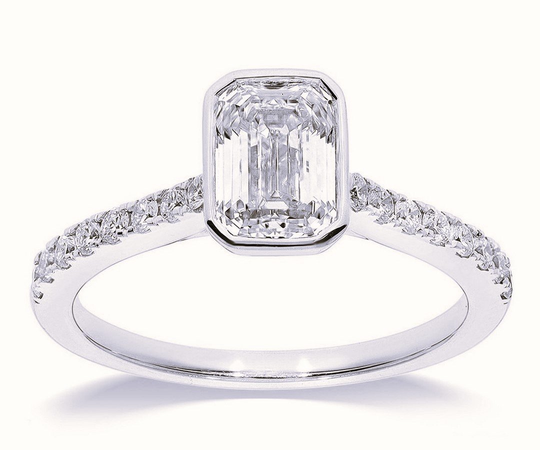 LG - 14K 1.51CT D-RING LDS EME/RDS CERTIFIED EME CNTR 1.21CT