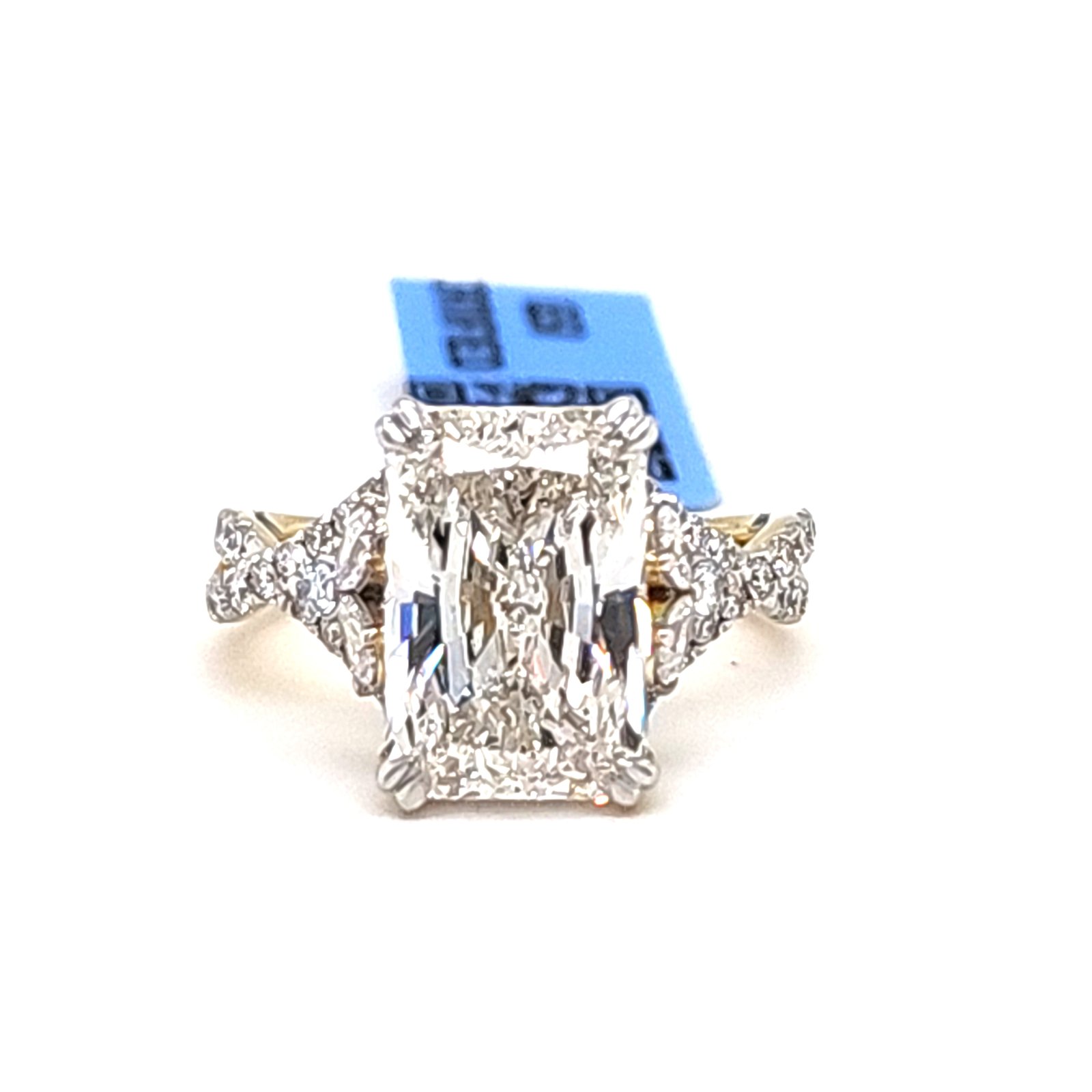 LG - 14K 5.73CT D-RING LDS RADCT/PER/RDS MICRO PRONG CNTR RDC 5.02CT "CERTIFIED"
