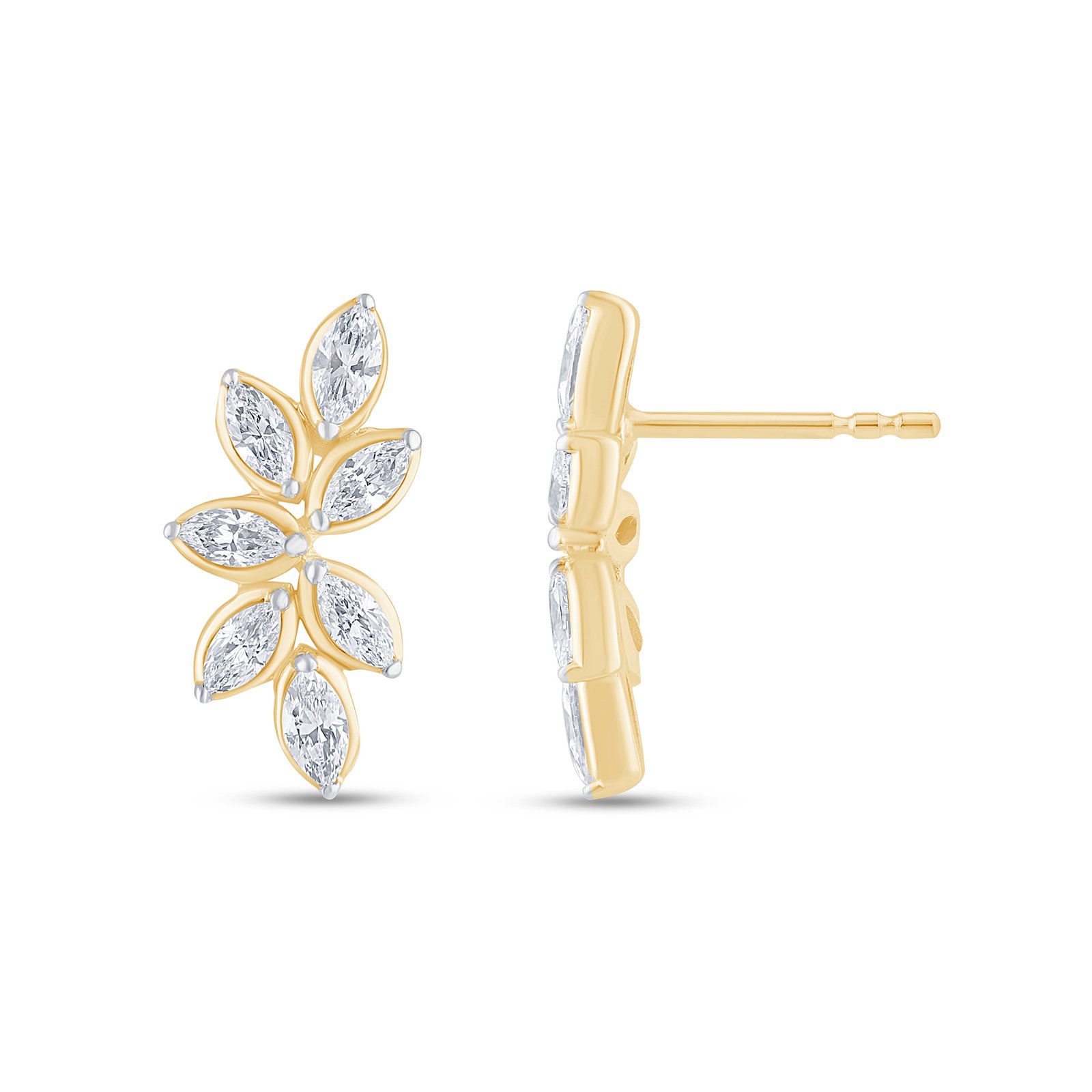 LG - 14K 0.67CT D-EARRING LDS MARQ PRONG "CERTIFIED"