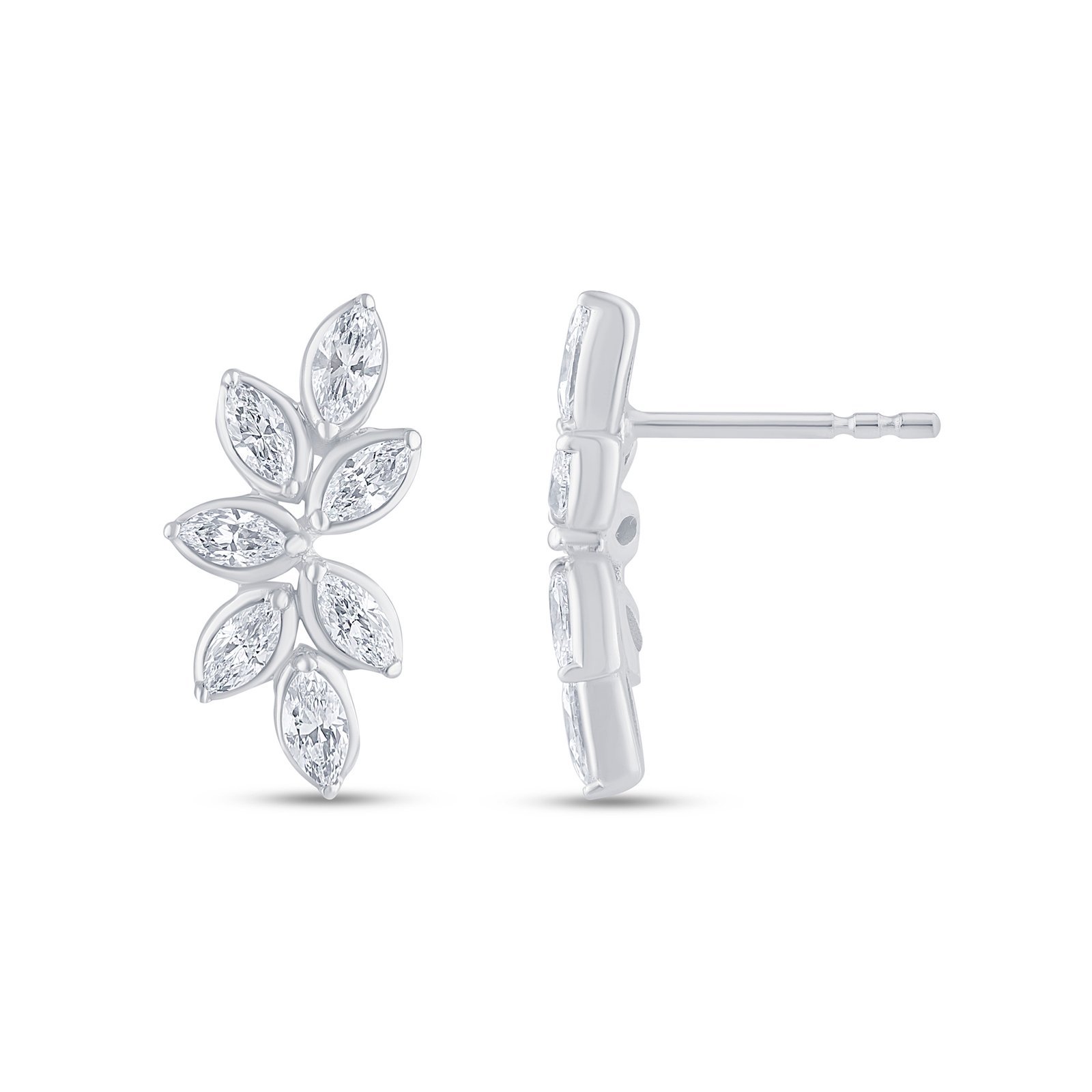 LG - 14K 0.65CT D-EARRING LDS MARQ PRONG "CERTIFIED"