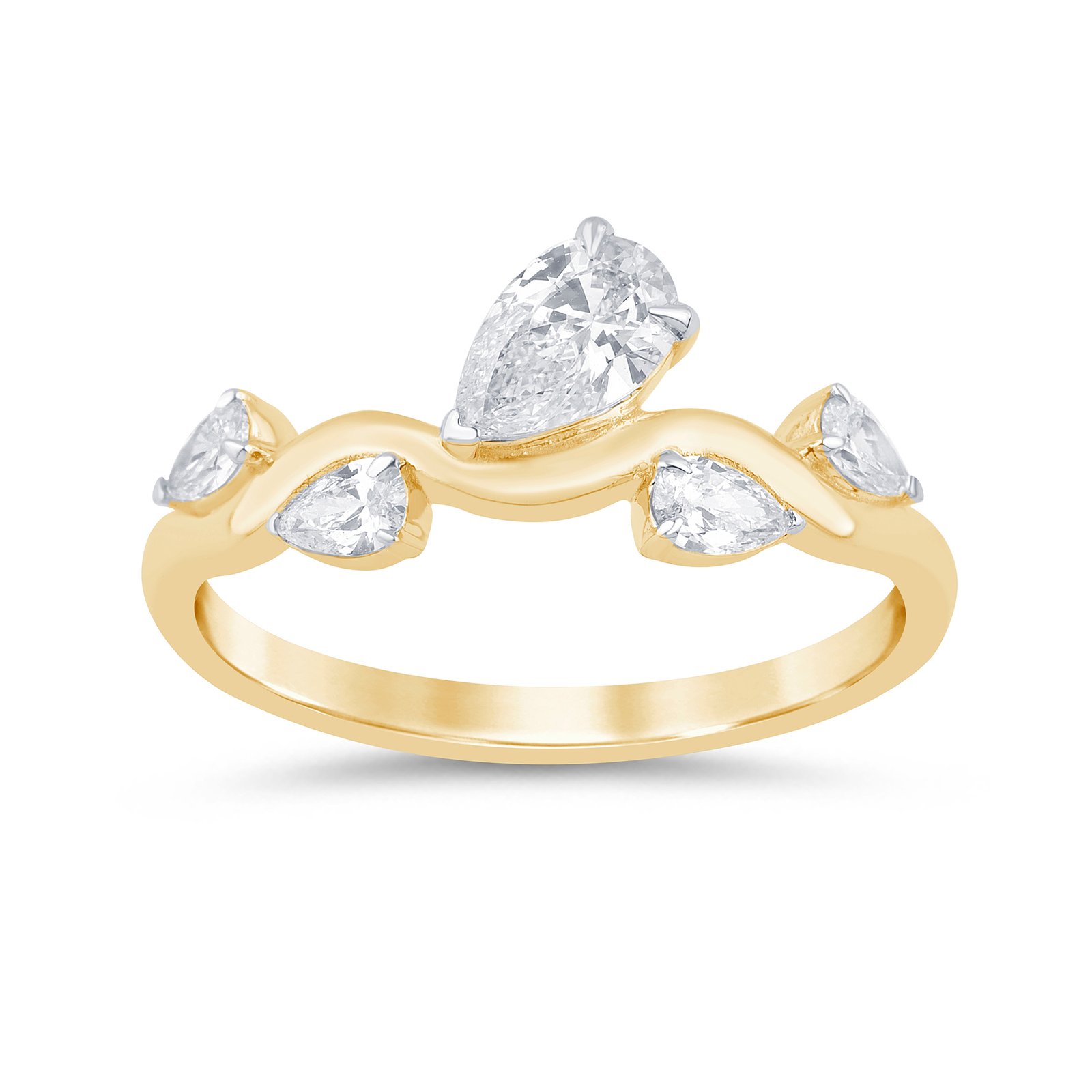 LG - 14K 0.65CT D-BAND LDS PEAR PRONG "CERTIFIED"