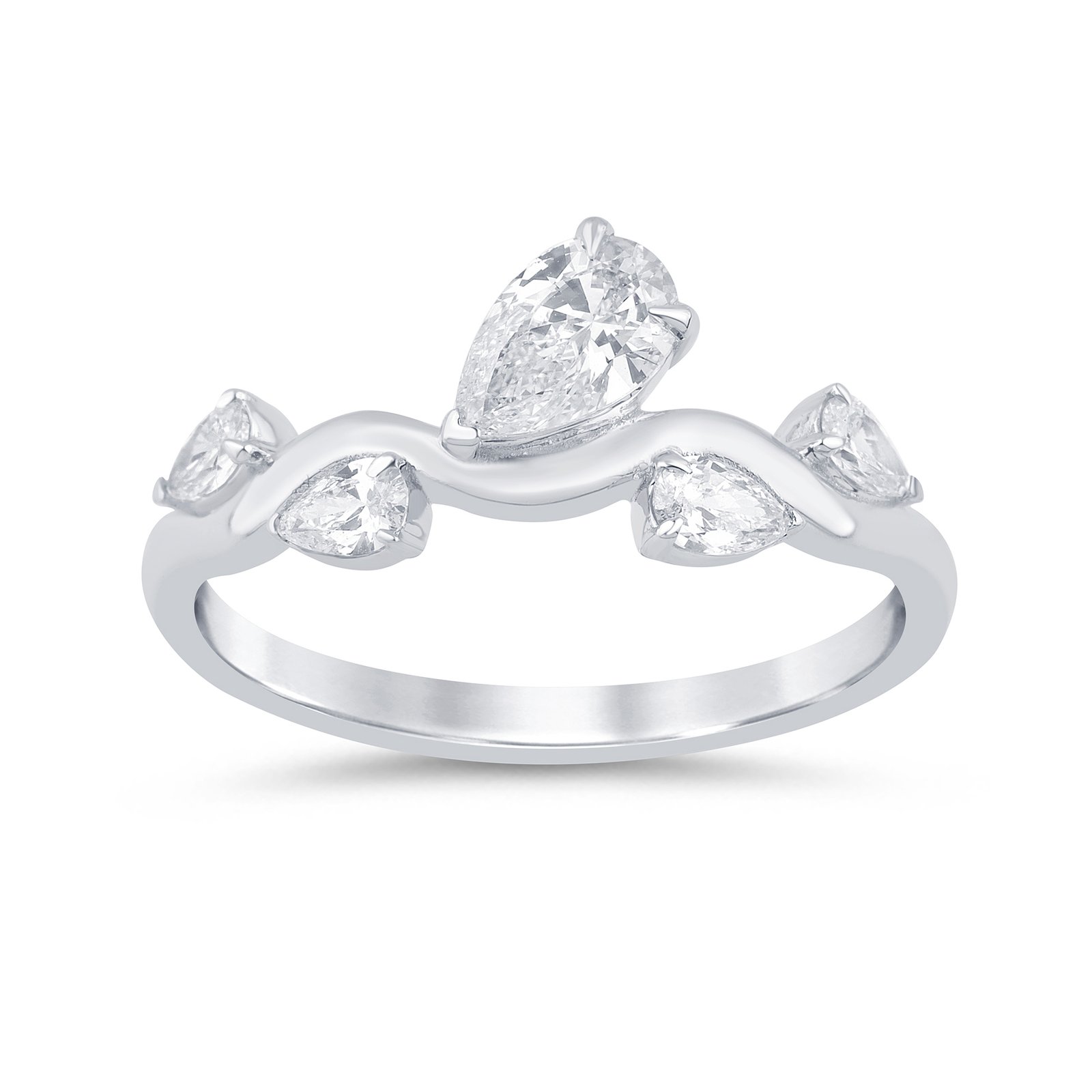 LG - 14K 0.65CT D-BAND LDS PEAR PRONG "CERTIFIED"