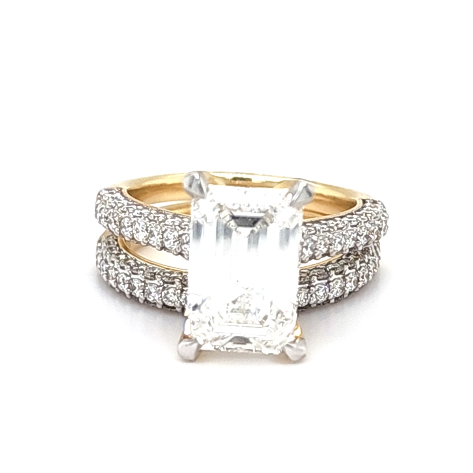LG - 14K 5.55CT D-BRIDAL SET EME/RDS CERTIFIED EME 4.07