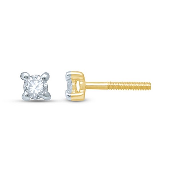 14K 0.09-0.11CT D-EARRING RDS "SOLITAIRE" DARK