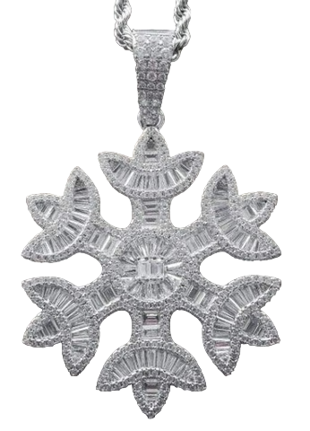 10KT 1.32-0.1.35CT D-PENDENT MEN BAG/RDS "SNOW FLAKE"