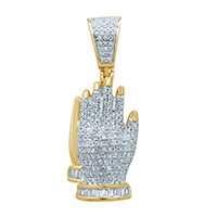 10K 0.48-0.52CT D-PENDANT BAG/RDS "PRAYING HAND"