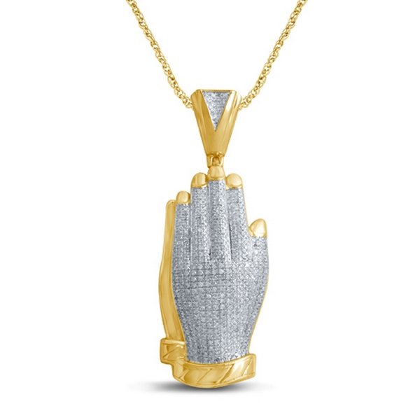 10K 0.96-1.08CT D-PENDANT MEN RDS MP "PRAYING HAND" (BEST DEAL BEST VALUE)