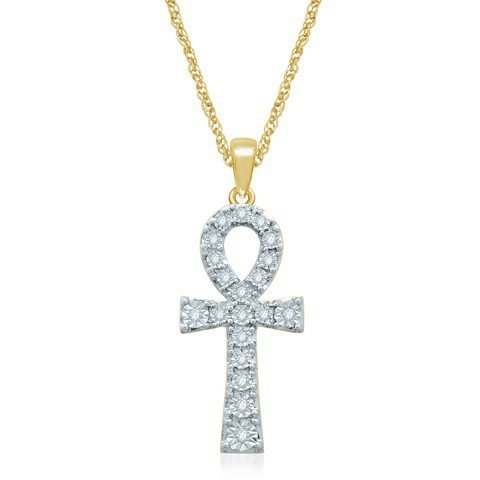10K 0.16-0.19CT D-PENDANT RDS FANUC "ANKH CROSS"