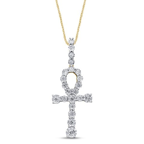 10K 0.47-0.55CT D-PENDANT RDS FANUC "ANKH CROSS"