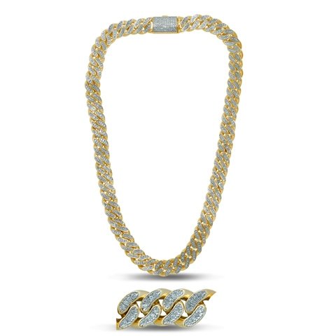 10K 12.22-12.67CT D-NECKLACE MEN RDS SIZE 24" 15.00-16.77 MM