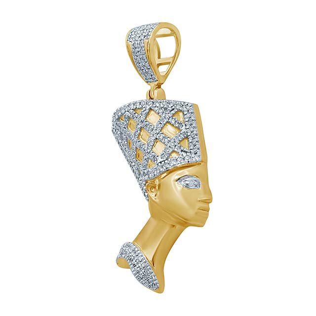 10K 0.31-0.36CT D-PENDANT MEN RDS "NEFERTITI" PRONG