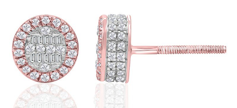 10K 0.40-0.46CT D-EARRING LDS BAG/RDS "BEST DEAL BEST VALUE"