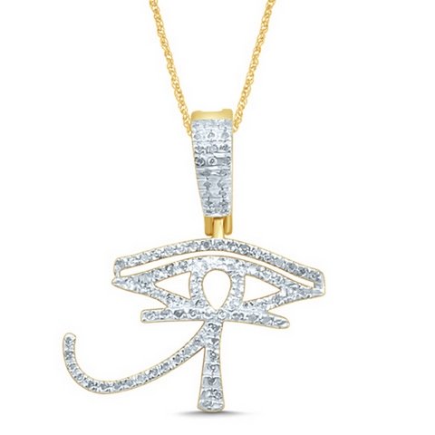 10K 0.22CT D-PENDANT MEN RDS "EYE OF HOURS"