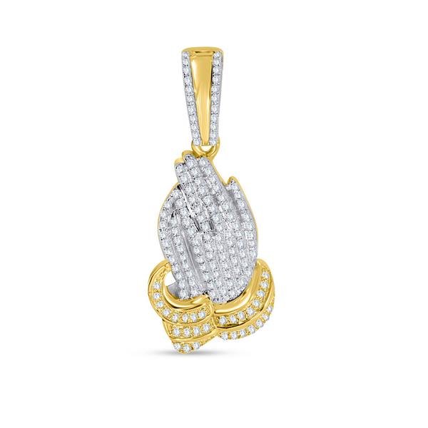10K 0.37-0.40CT D-PENDANT MEN RDS "PRAYING HAND"