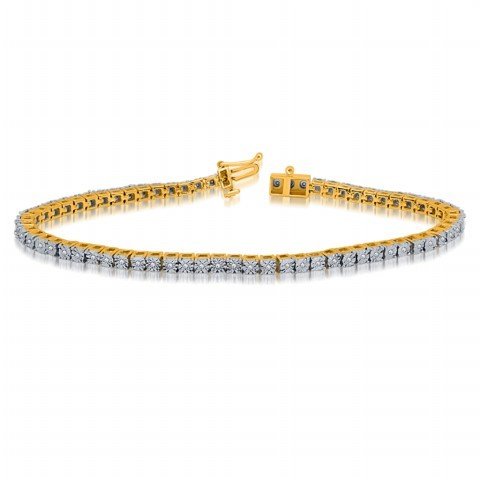 925 SS 0.12-0.23CT D-BRACELET LDS RDS FANUC SIZE 7" "1 ROW" 3.00MM