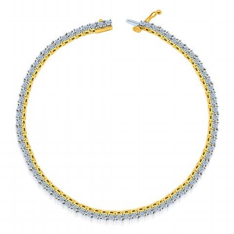925 SS 0.32-0.95CT D-NECKLACE FANUC MEN RDS SIZE 20 INCH "1 ROW"