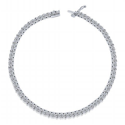925 SS 0.27-0.95CT D-NECKLACE FANUC MEN RDS SIZE 20 INCH "1 ROW"