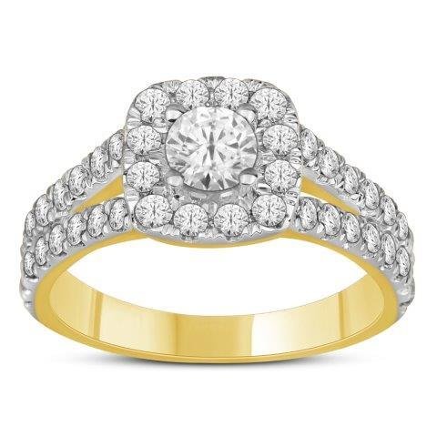 14K 1.50CT D-RING LDS RDS CNTR 0.50CT "CERTIFIED"