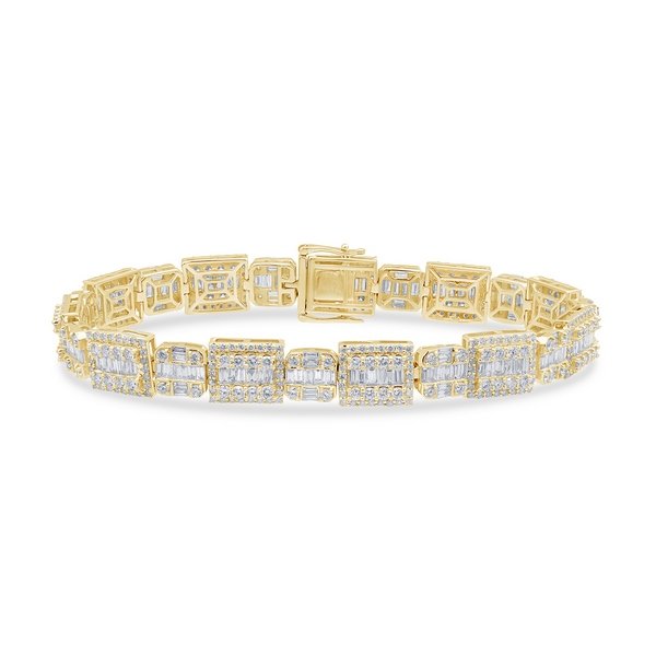 10K 10.98-11.00CT D-BRACELET MEN SBAG/RDS DARK SIZE 8.5 INCH 9.67MM