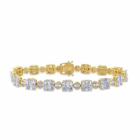 10K 7.71-7.72CT D-BRACELET MEN TPR/RDS SIZE 8.50 INCH 7.86 MM