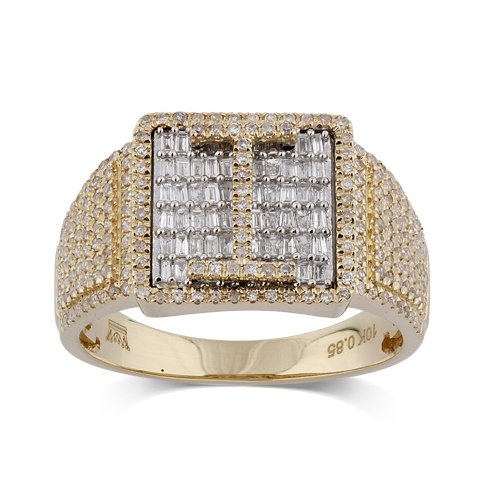 10K 0.85-0.89CT D-RING MEN TPR/RDS "INITIAL I" (BEST DEAL BEST VALUE)