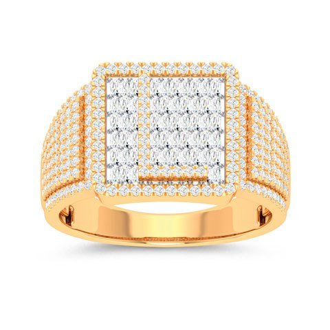 10K 0.86-0.90CT D-RING MEN TRP/RDS "INITIAL L" (BEST DEAL BEST VALUE)