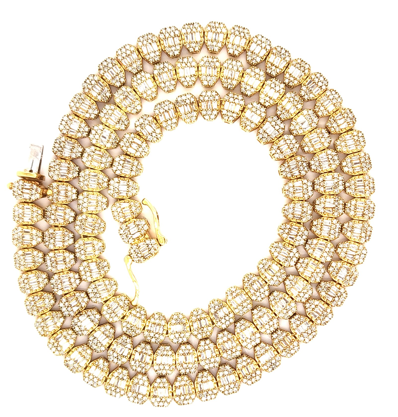 10K 8.00CT D-NECKLACE MEN TPR/RDS FANUC DARK SIZE 22 INCH 6.50 MM
