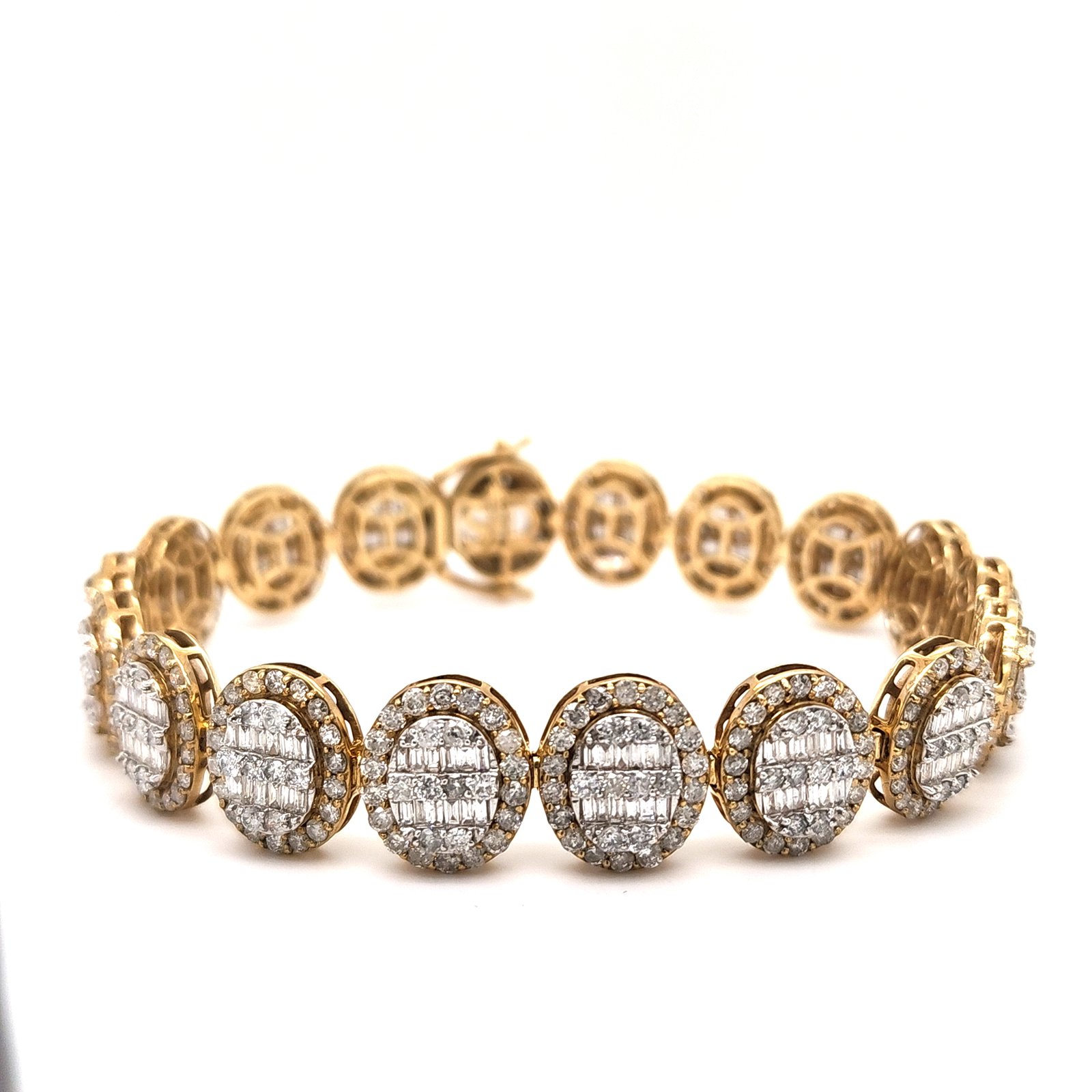 10K 14.22CT D-BRACELET MEN FSBAG/RDS SIZE 8.5 INCH 14.14 MM
