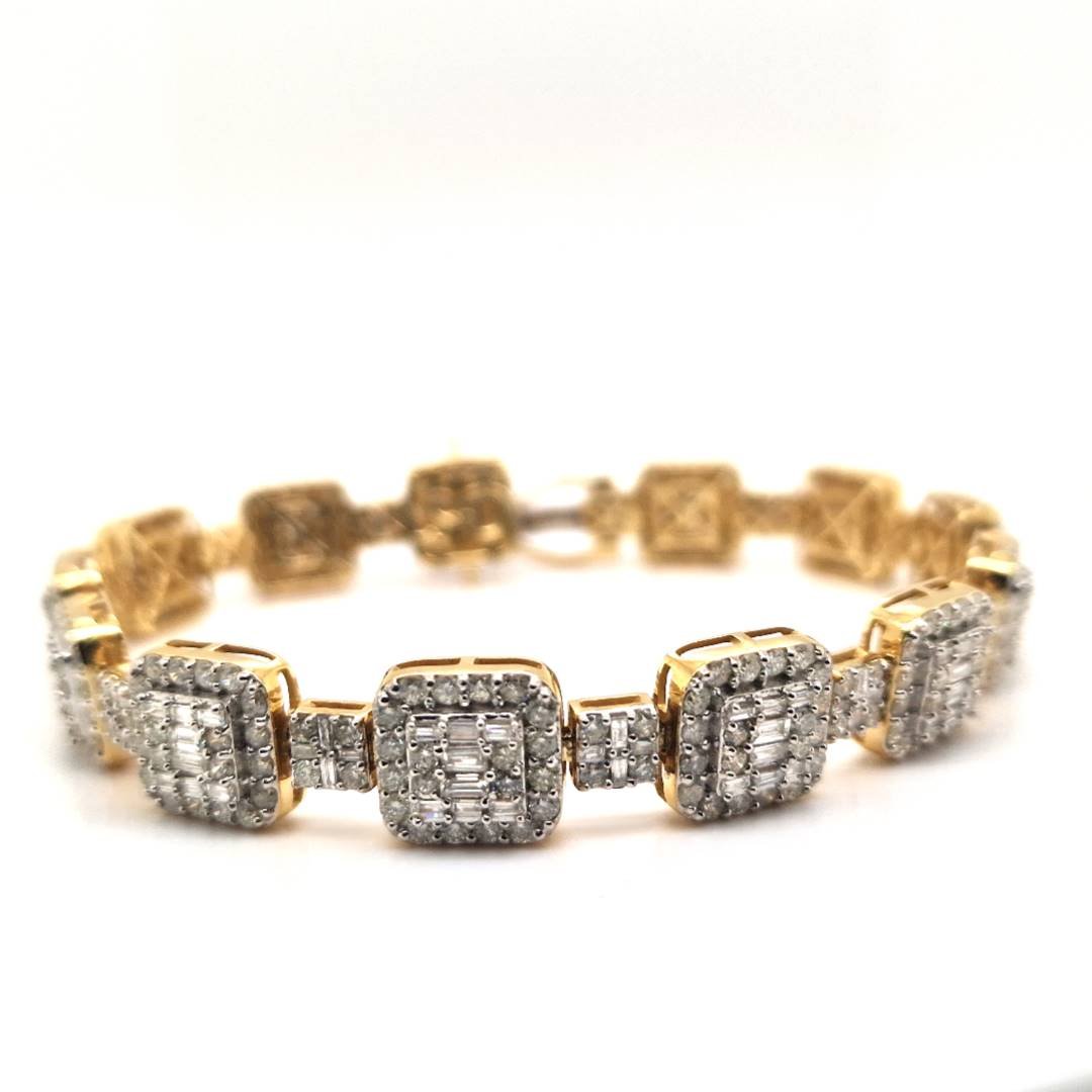 14K 10.01CT D-BRACELET MEN FSBAG/RDS SIZE 8.25 INCH 11.03 MM