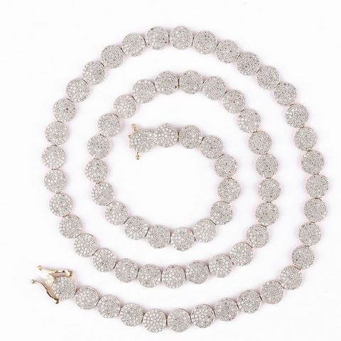 10K 7.80CT D-NECKLACE MEN RDS DARK SIZE 20 INCH 7.10-7.20 MM