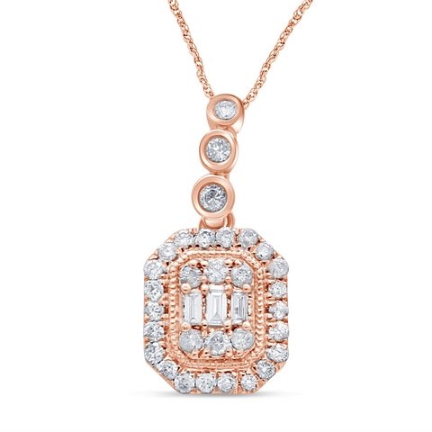 10K 0.43CT D-PENDANT LDS SBAG/RDS MP