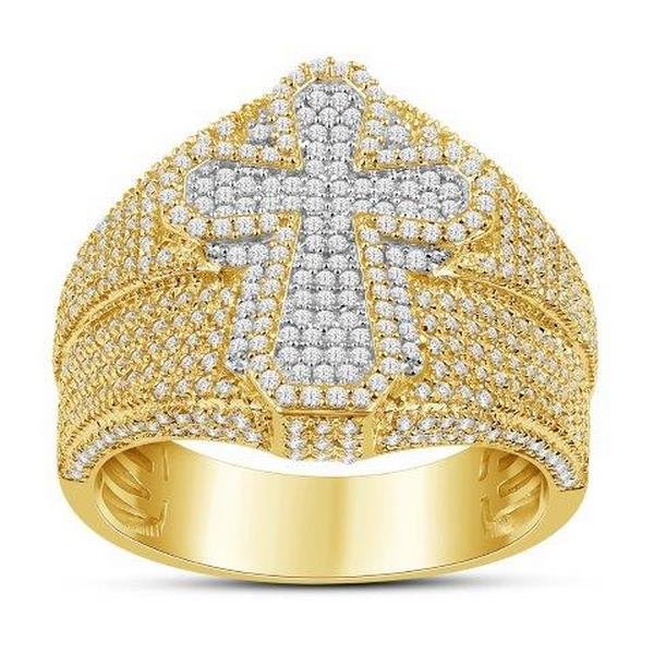 10K 1.35CT D-RING MEN RDS "CROSS" "BEST DEAL BEST VALUE"