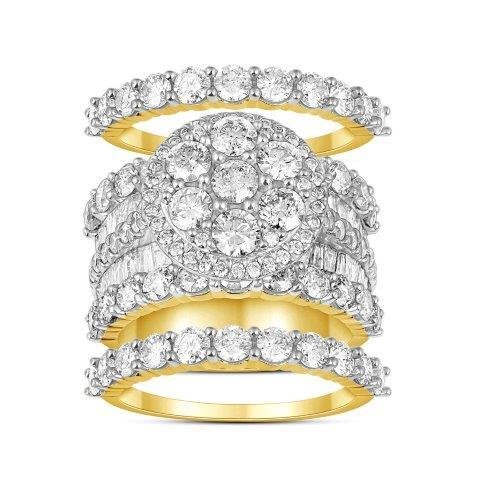 14K 6.00CT D-BRIDAL SET WITH 2 BANDS LDS TPR/RDS DARK "BEST DEAL BEST VALUE"