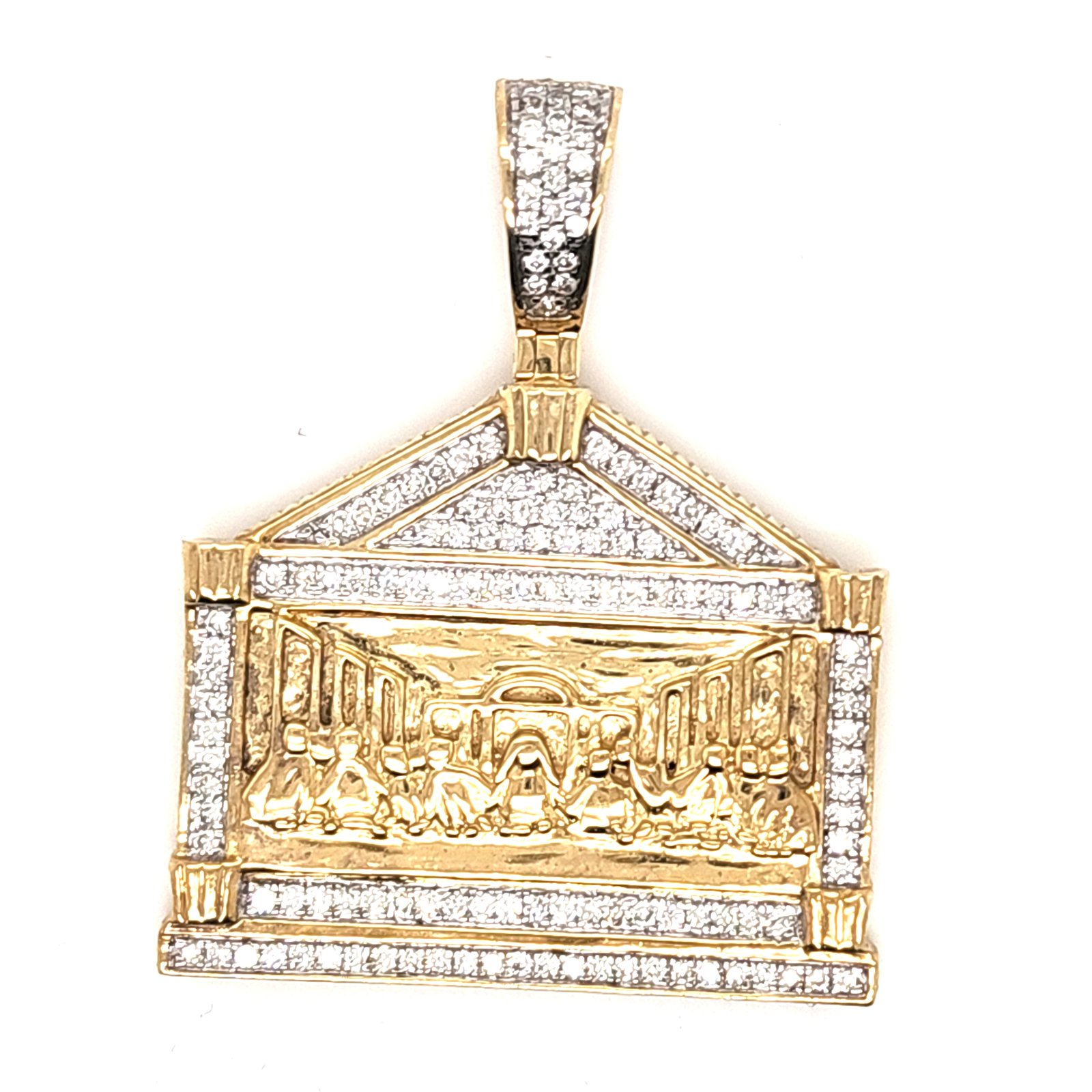 10K 1.28-1.32CT D- PENDANT MEN RDS "LAST SUPPER"