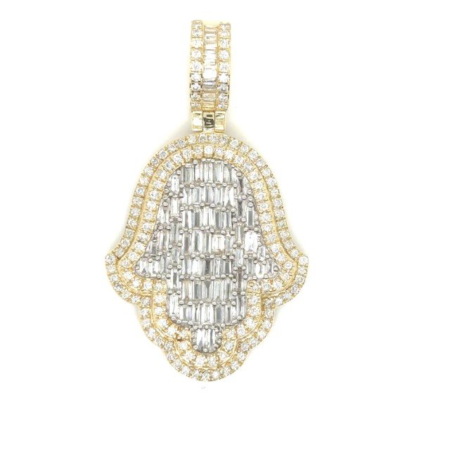 10K 3.66CT D-PENDANT MEN SBAG/BAG/RDS "HAMSA HAND" (BEST DEAL BEST VALUE)