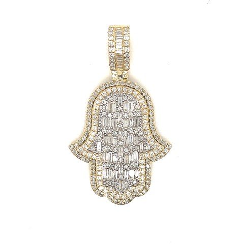 10K 3.66-4.27CT D-PENDANT MEN SBAG/BAG/RDS "HAMSA HAND" (BEST DEAL BEST VALUE)