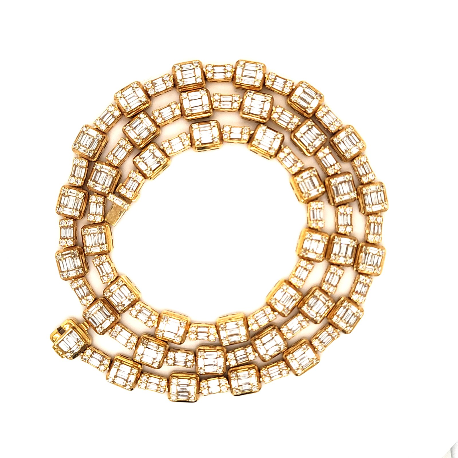 10K 12.25CT D-NECKLACE MEN SBAG/RDS DARK SIZE 22 INCH 7.00 MM