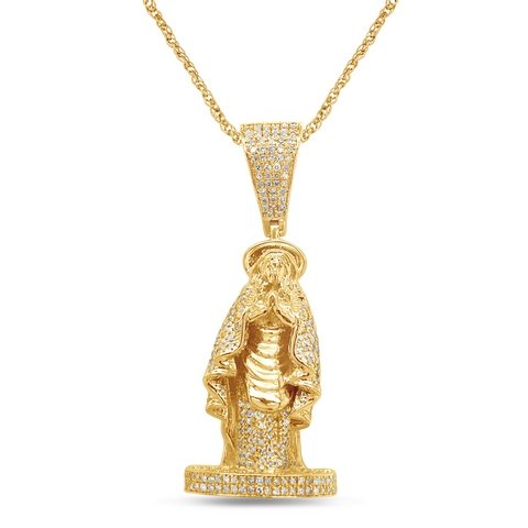 10K 0.60CT D-PENDANT MEN RDS MP DARK "VIRGIN MARY" (BEST DEAL BEST VALUE)