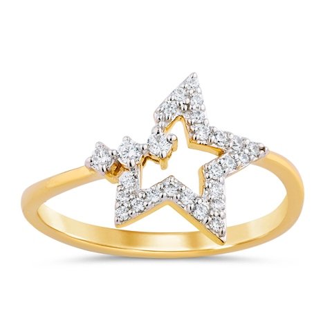 10K 0.18CT D-RING LDS RDS "STAR"
