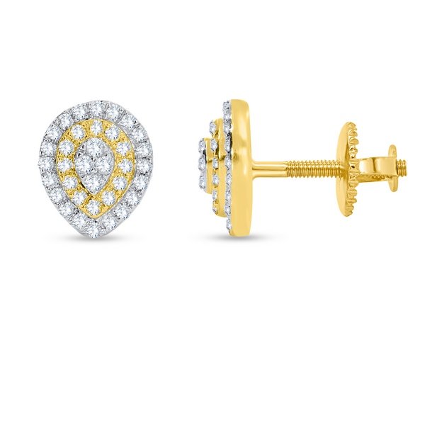 10K 0.28-0.30CT D-EARRING LDS RDS "PEAR SHAPED"