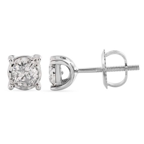 14K 0.47-0.53CT D-EARRING LDS RDS "FANTASY SOLITAIRE"