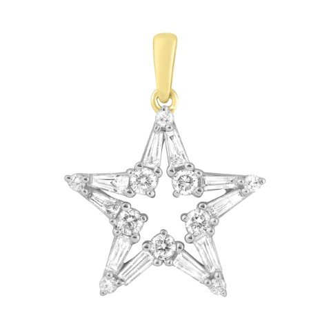 10K 0.43CT D-PENDANT BAG/RDS "STAR"