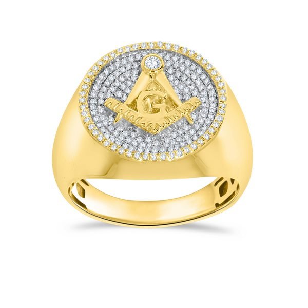 10K 0.41CT D-RING MEN RDS "MASONIC"