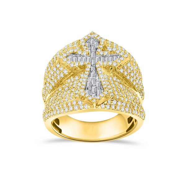 10K 2.79CT D-RING MEN SBAG/RDS "CROSS" (BEST DEAL BEST VALUE)