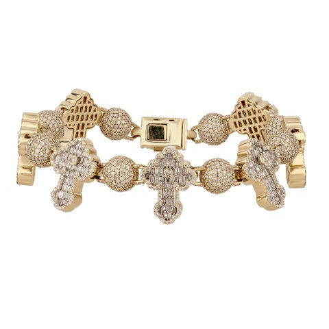 10K 11.06CT D-BRACELET MEN RDS/TPR SIZE 8.50 INCHES