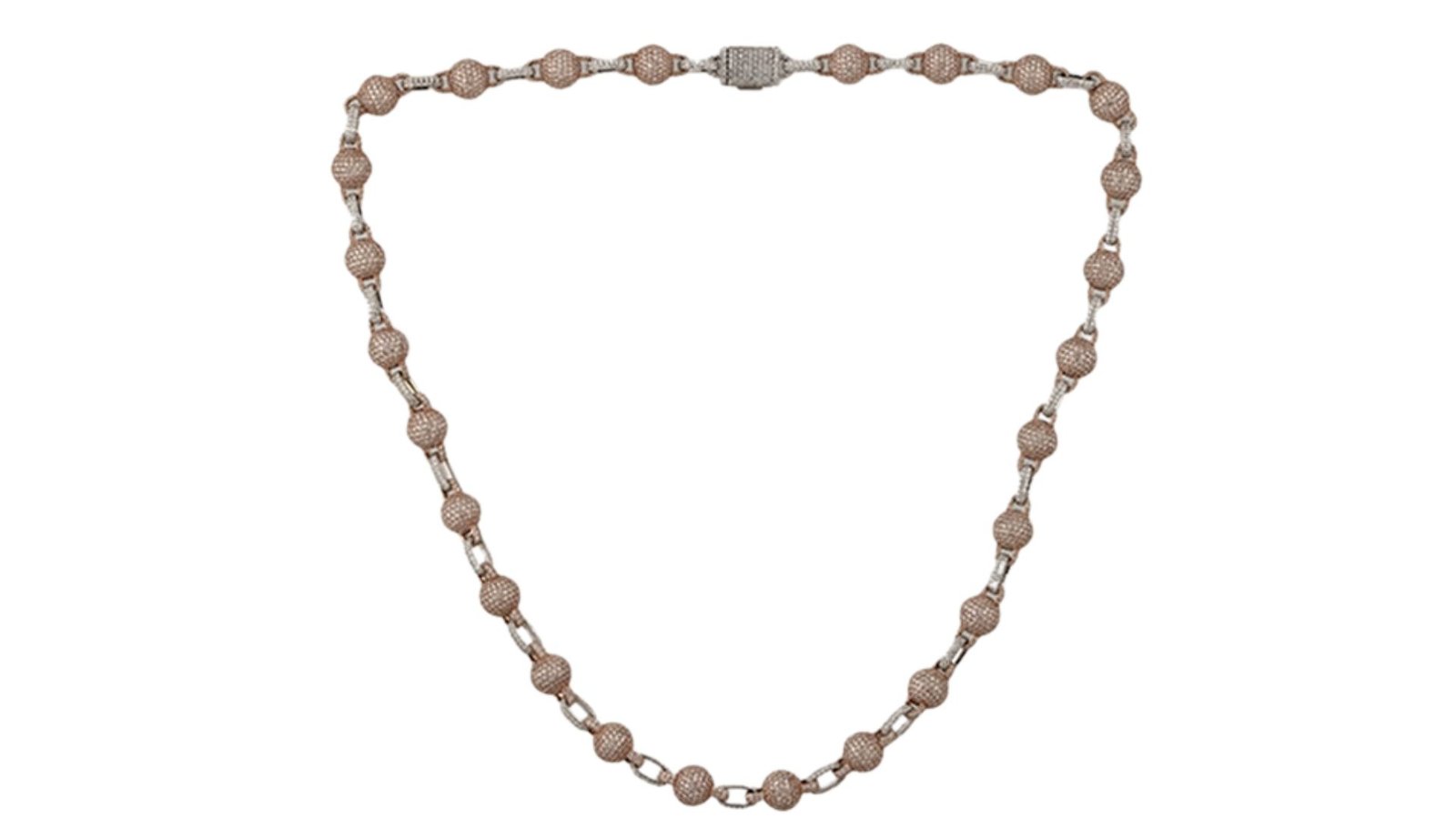 10K 29.87CT D-NECKLACE RDS SIZE 22 INCHES 9.00-9.50MM